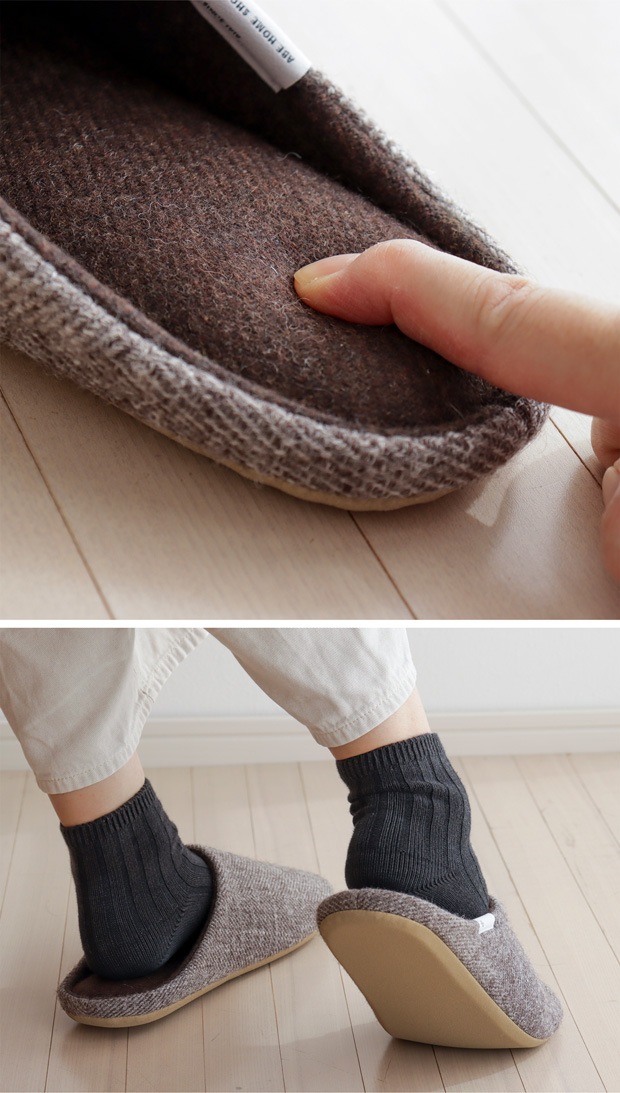 アベホームシューズ ABE HOME SHOES ウールホームシューズ M Mサイズ ルームシューズ スリッパ 無地 日本製
