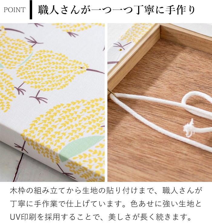 ファブリックパネル アートパネル 30×30cm FavoriteStyle × Sotlight ウォールパネル ソットライト キーウィ 鳥 正方形 北欧 インテリア 日本製