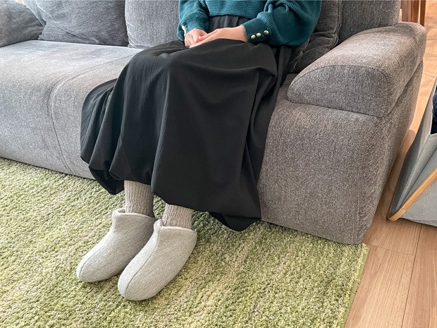 冬用スリッパ ウール・ハイカット＋ボア Lサイズ 25～27cm 洗える ルームシューズ 無地 日本製 レディース メンズ 大人用 ABE HOME SHOES 阿部産業