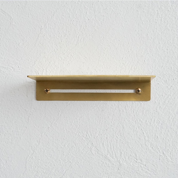 Brass Plate Shelf S ブラス ウォールシェルフ パーツ 壁付け棚 壁掛け棚、ディスプレイ棚 真ちゅう 真鍮 インテリア雑貨 AXCIS アクシス