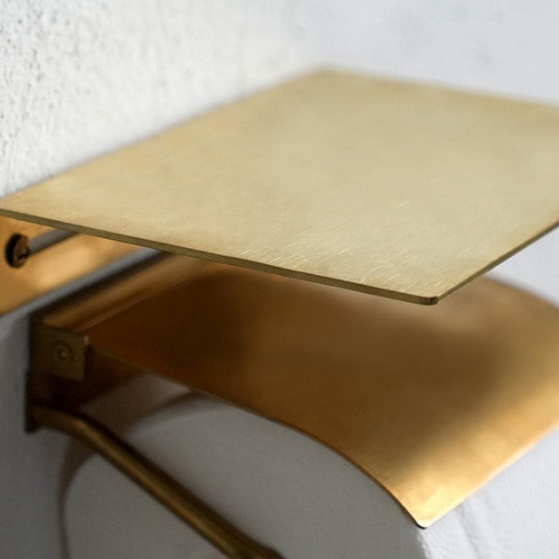 Brass Plate Shelf S ブラス ウォールシェルフ パーツ 壁付け棚 壁掛け棚、ディスプレイ棚 真ちゅう 真鍮 インテリア雑貨 AXCIS アクシス