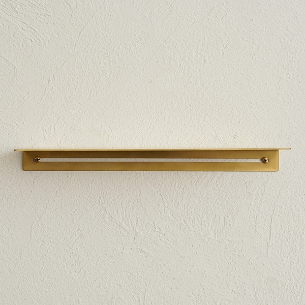 Brass Plate Shelf L ブラス ウォールシェルフ パーツ 壁付け棚 壁掛け棚、ディスプレイ棚 真ちゅう 真鍮 インテリア雑貨 AXCIS アクシス