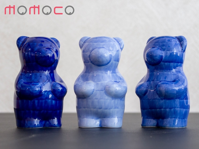 賞美堂本店 有田焼 くまフィギュア momoco bear GOSU 副久製陶所 藍色 モモコベア 熊 クマ 置物 オブジェ インテリア 日本製