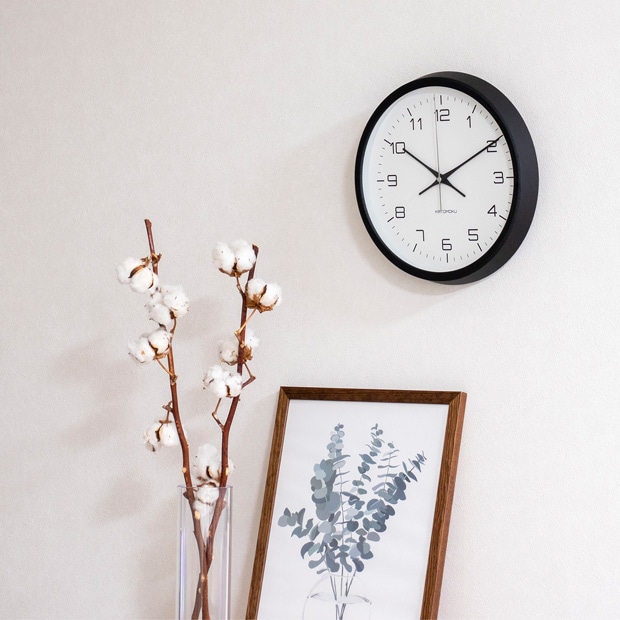KATOMOKU muku round wall clock 11 ブラック