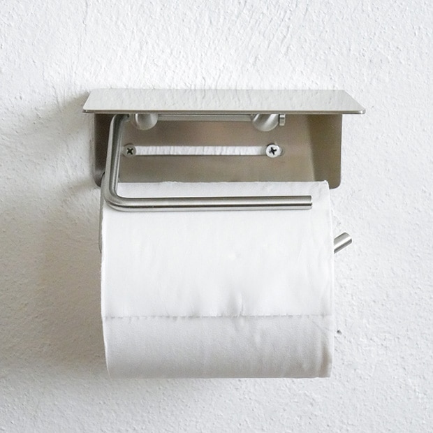 put ペーパーホルダー ステンレス トイレットペーパーホルダー シングル 棚付 鉄 ブラック インテリア雑貨 AXCIS アクシス