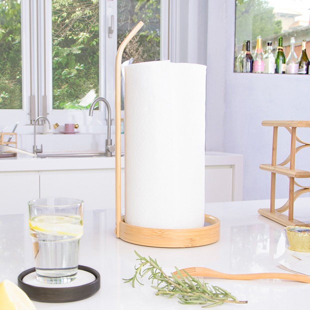 GUDEE キッチンペーパーホルダー 縦型 木製 竹 キッチンペーパースタンド DOI KitchenPaper towel holder GudeeLife
