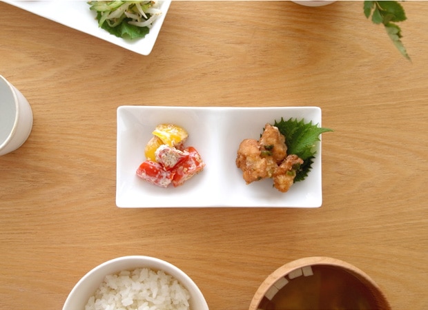ミヤマ kowake コワケ 2つ仕切り皿 白磁 miyama プレート 皿 日本製 食器 05-076-101