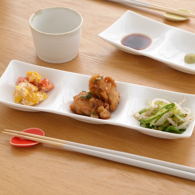 ミヤマ kowake コワケ 3つ仕切り皿 白磁 miyama プレート 皿 日本製 食器 05-075-101