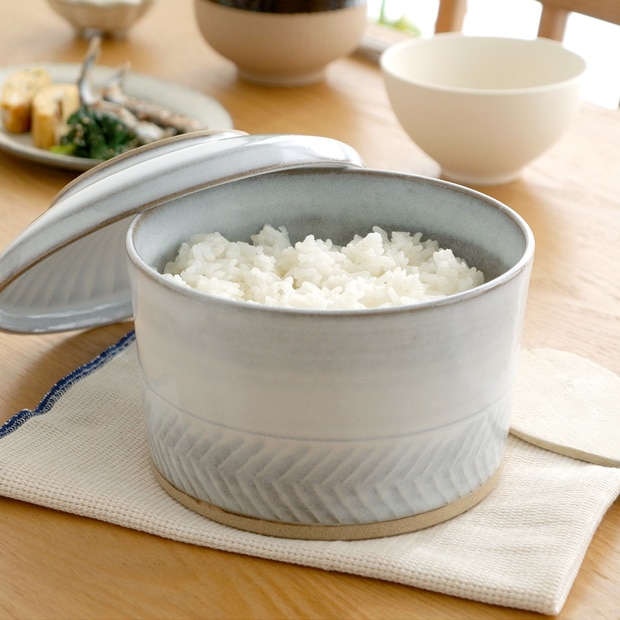 小石原焼 おひつ 大 圭秀窯 けいしゅうがま 2合 陶器 電子レンジ対応 手仕事 器 手作り 和食器 日本製