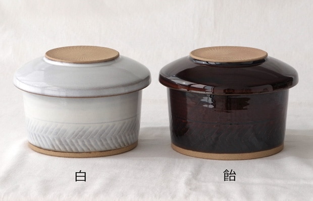 小石原焼 おひつ 大 圭秀窯 けいしゅうがま 2合 陶器 電子レンジ対応 手仕事 器 手作り 和食器 日本製