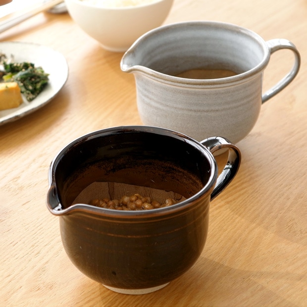 小石原焼 納豆鉢 納豆 小鉢 ドレッシング ソース 片口 陶器 圭秀窯 けいしゅうがま 手仕事 器 手作り 和食器 日本製