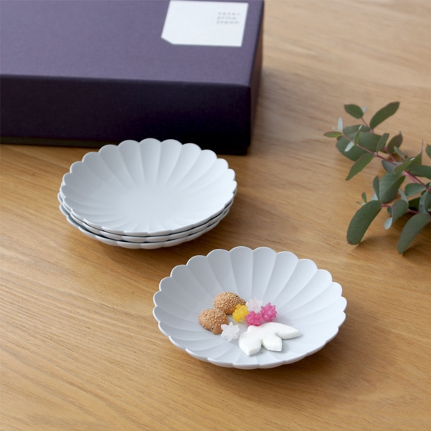 1616 / arita japan TY Palace 110 4枚セット 化粧箱入り パレス 有田焼 パレスプレート 110mm アリタジャパン グレー 磁器 TY Standard 日本製 百田陶園