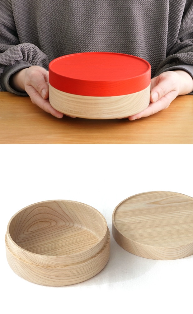 畑漆器店 SOJI hako M col. 13.5cm 山中漆器 木製 日本製 弁当箱 ランチボックス 収納ケース 丸型 円