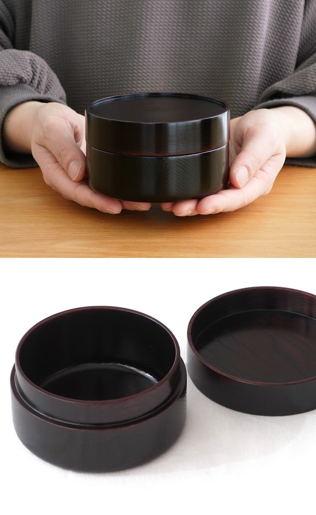 畑漆器店 SOJI hako S 漆 col. 山中漆器 木製 日本製 弁当箱 ランチボックス 収納ケース 丸型 円
