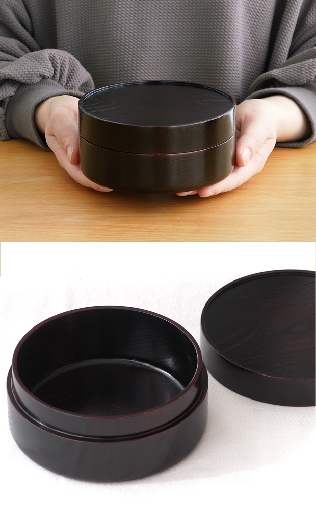 畑漆器店 SOJI hako S 漆 col. 山中漆器 木製 日本製 弁当箱 ランチボックス 収納ケース 丸型 円