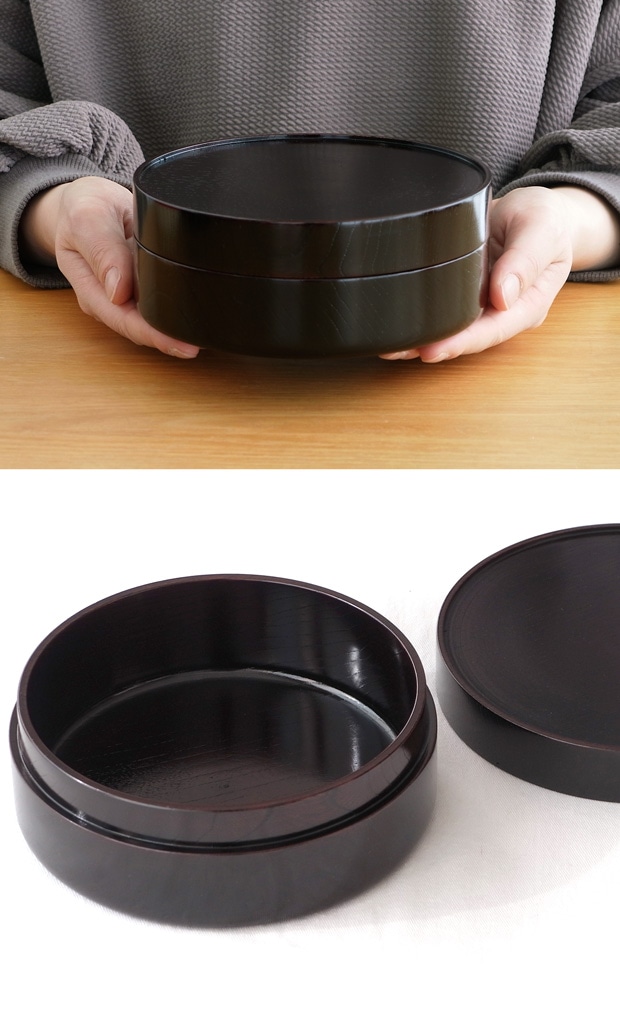 畑漆器店 SOJI hako S 漆 col. 山中漆器 木製 日本製 弁当箱 ランチボックス 収納ケース 丸型 円