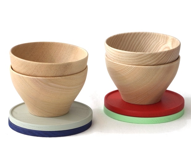 畑漆器店 KOMA pair set col. ペアセット 山中漆器 木製 日本製 湯呑椀 小皿 カップ ソーサ―  2個セット