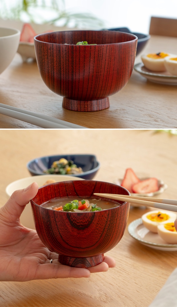 SHIRASAGI サブロク椀 仙才 せんさい けやき 欅 漆黒 漆赤 漆茶 ベージュ グレー お椀 汁椀 みそ汁 日本製 天然木 白鷺木工