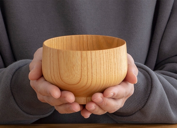 SHIRASAGI サブロク椀 布袋 ほてい けやき 欅 ナチュラル 2個セット お椀 汁椀 みそ汁 日本製 天然木 白鷺木工