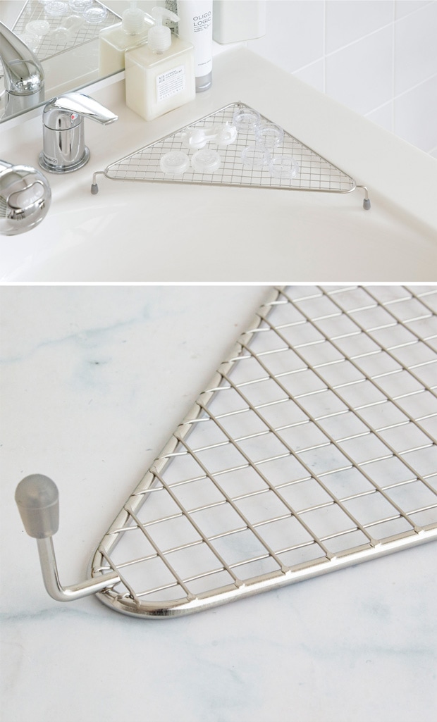 家事問屋 水切りコーナーラック 水切りラック 収納 コーナーラック キッチン 洗面台 シンク ステンレス 便利 キッチンツール 日本製 made in Japan 43116