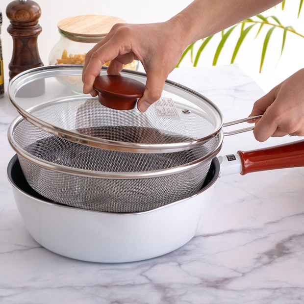 和平フレイズ マルチパン 24cm フライパン ToMay dolce ガラス蓋付き ざる付き 3.2L 深型 直火 IH対応