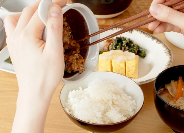 かもしか道具店 なっとうバチ まぜ棒付き 竹 日本製 萬古焼 納豆鉢