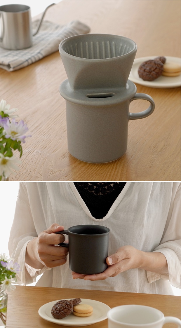 かもしか道具店 コーヒードリッパー マグカップ セット 1人用 日本製 萬古焼 陶器 食器