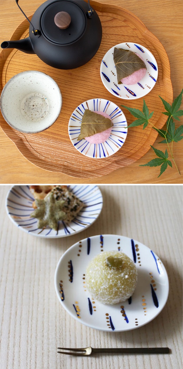 POTPURRI ポトペリー 金群青 Small plate 豆皿 2枚セット