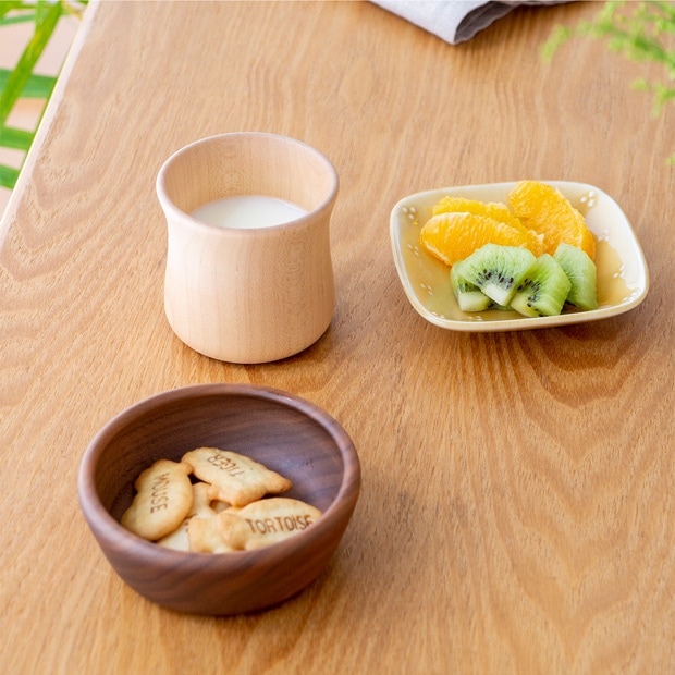 スナオラボ きのこのうつわ＋スプーン コップ お椀 スプーン ベビー食器 木製 日本製 箱入り