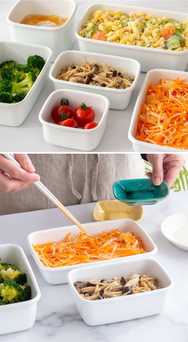 野田琺瑯 レクタングル 深型 M サイズ 琺瑯蓋付 保存容器