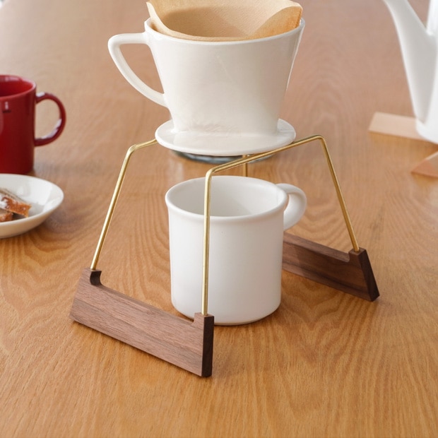 みはたや ドリップスタンド S ウォルナット 木製 真鍮 コーヒードリップスタンド ドリッパースタンド 贈り物家具 mihataya 日本製