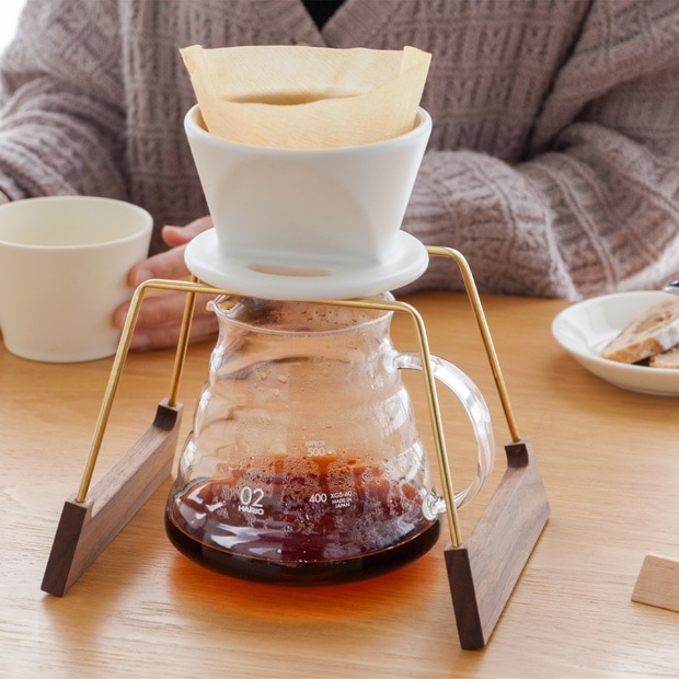 みはたや ドリップスタンド S ウォルナット 木製 真鍮 コーヒードリップスタンド ドリッパースタンド 贈り物家具 mihataya 日本製