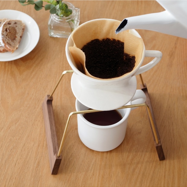 みはたや ドリップスタンド S ウォルナット 木製 真鍮 コーヒードリップスタンド ドリッパースタンド 贈り物家具 mihataya 日本製