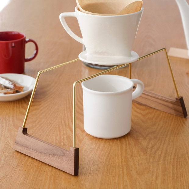 みはたや ドリップスタンド W ウォルナット 木製 真鍮 コーヒードリップスタンド ドリッパースタンド 贈り物家具 mihataya 日本製