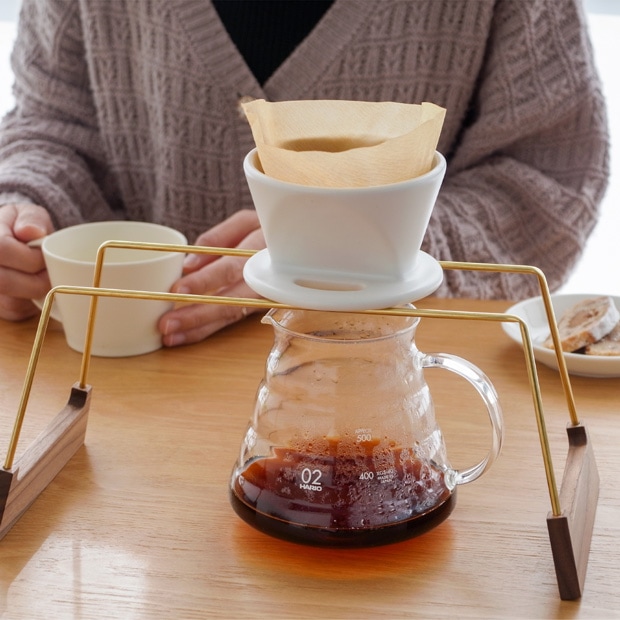 みはたや ドリップスタンド W ウォルナット 木製 真鍮 コーヒードリップスタンド ドリッパースタンド 贈り物家具 mihataya 日本製