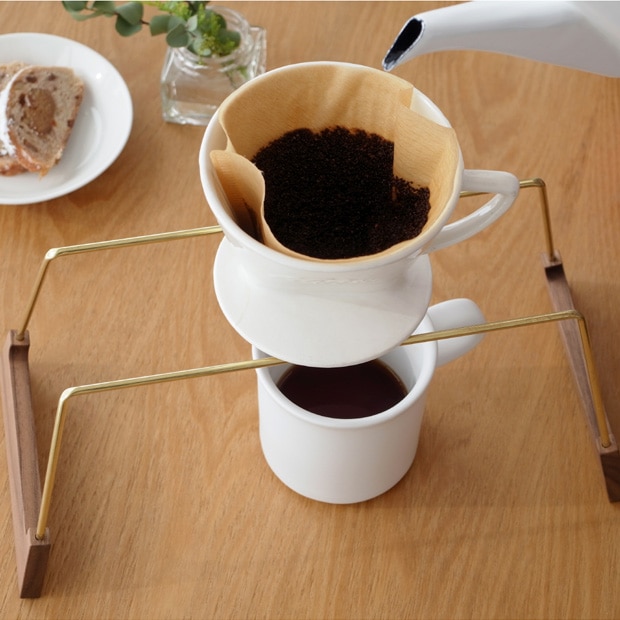 みはたや ドリップスタンド W ウォルナット 木製 真鍮 コーヒードリップスタンド ドリッパースタンド 贈り物家具 mihataya 日本製