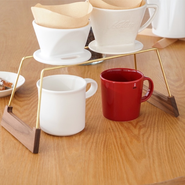みはたや ドリップスタンド W ウォルナット 木製 真鍮 コーヒードリップスタンド ドリッパースタンド 贈り物家具 mihataya 日本製