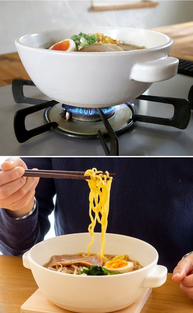 かもしか道具店 直火のラーメン鍋 日本製 萬古焼 陶器 鍋 食器 ガス 直火