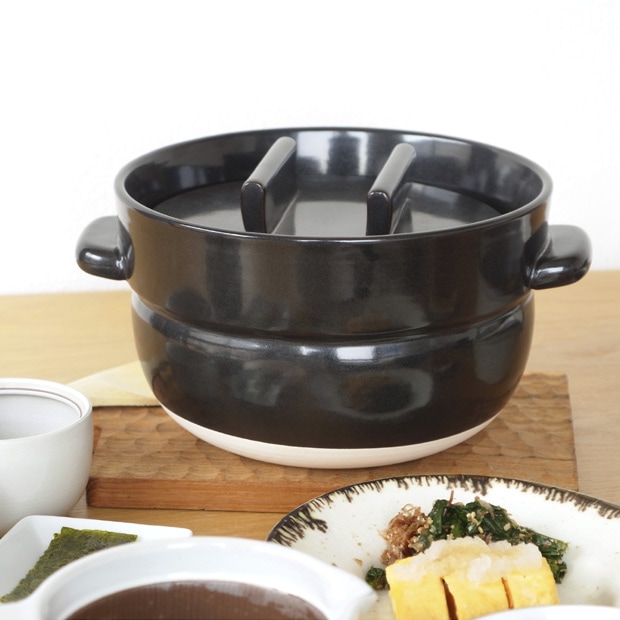 かもしか道具店 ごはんの鍋3点セット ごはんのしゃもじ 食器のふきん 3合炊き 日本製 土鍋 萬古焼