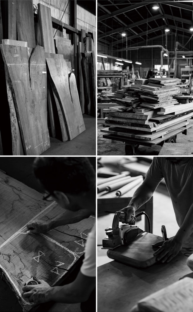 カッティングボード Large ヒノキ カバザクラ 木製 天然木 おしゃれ まな板 取っ手付き 日本製 岡崎製材