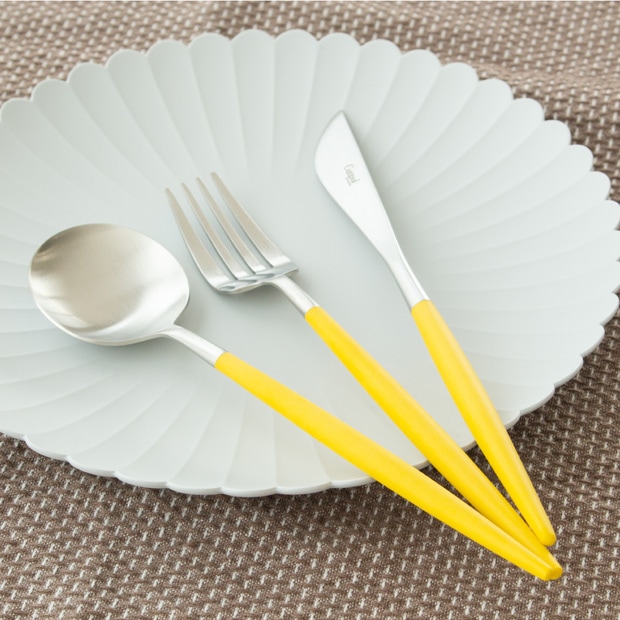 クチポール ゴア Cutipol GOA ディナーフォーク イエロー シルバー 限定 カトラリー フォーク テーブルフォーク 黄色