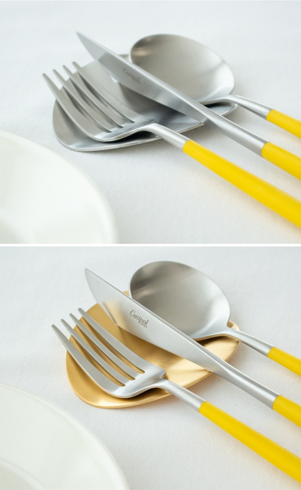 クチポール ゴア Cutipol GOA ディナーフォーク イエロー シルバー 限定 カトラリー フォーク テーブルフォーク 黄色