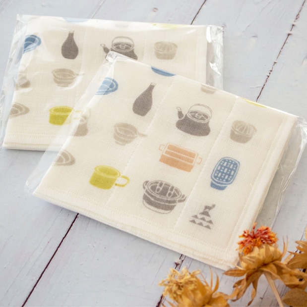 かもしか道具店 蚊帳のふきん 29.5×29.5cm 綿 レーヨン 日本製 布巾 キッチンクロス かやふきん 食器拭き お手拭き 台拭き