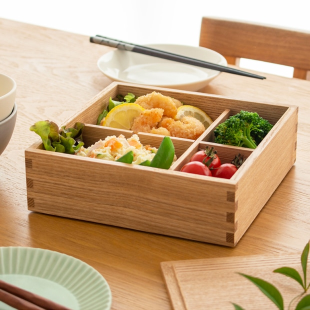 松屋漆器店 重箱 白木塗タモ6.0 一段 6寸 ナチュラル 白木 約18×18cm 木製 日本製 1人用 おしゃれ タモ お重 天然木