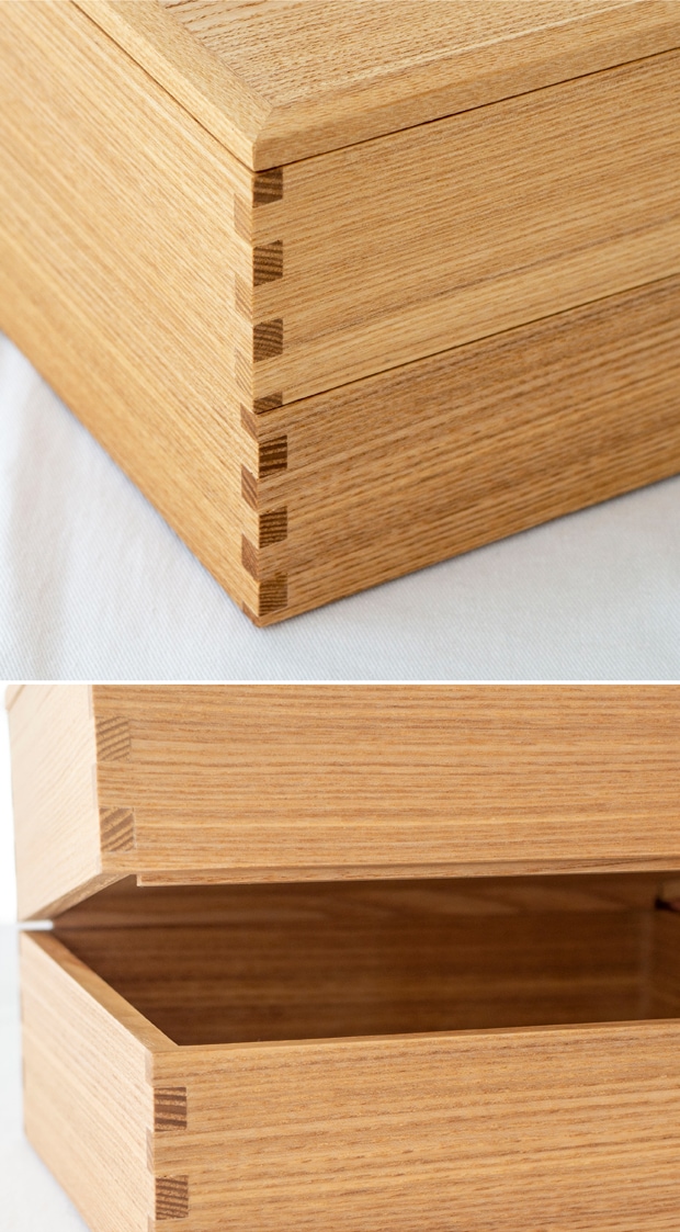 松屋漆器店 重箱 白木塗タモ6.0 一段 6寸 ナチュラル 白木 約18×18cm 木製 日本製 1人用 おしゃれ タモ お重 天然木