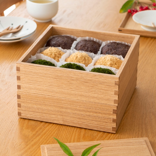 松屋漆器店 重箱 白木塗タモ6.0 二段 6寸 ナチュラル 白木 約18×18cm 木製 日本製 おしゃれ タモ お重 天然木