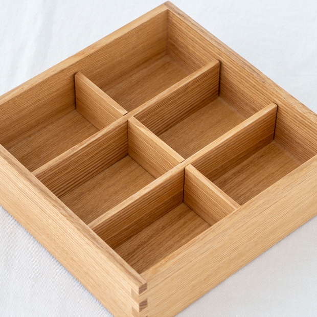松屋漆器店 白木塗タモ 6寸重箱用 六つ切仕切り 重箱 仕切り 白木 組み立て式 木製 日本製 おしゃれ タモ お重 天然木