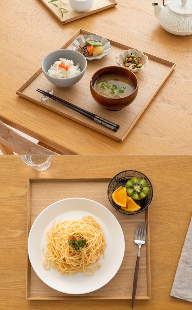 松屋漆器店 白木塗タモ 10.0角盆 正角 約30.3×30.3 ナチュラル お盆 木製トレー トレー 白木 木製 日本製 カフェ タモ 天然木 四角