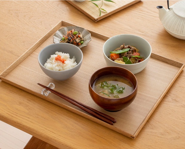 松屋漆器店 白木塗タモ 13.0長角盆 長角 約39.4×28.8 ナチュラル お盆 木製トレー トレー 白木 木製 日本製 カフェ タモ 天然木 長方形