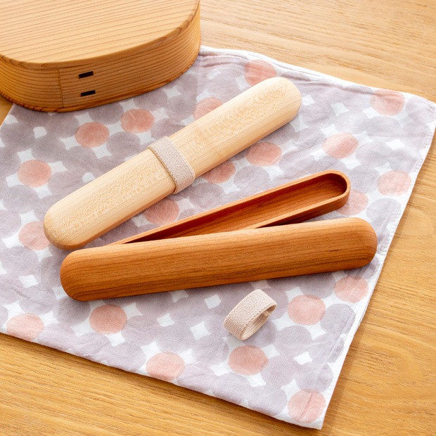 はしばこ 小 箸箱 チェリー メープル 天然木 クラフト木の実 薗部産業
